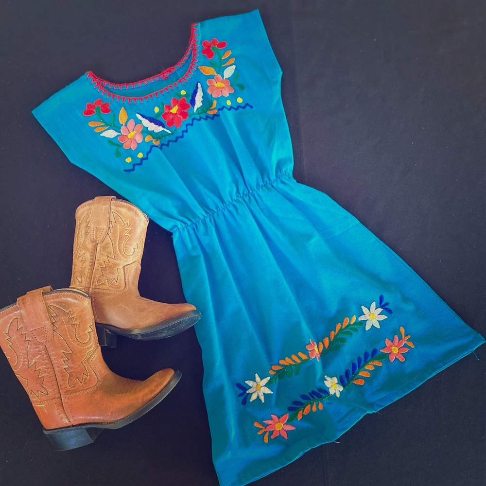 Authentic Mexican dress and matching boots